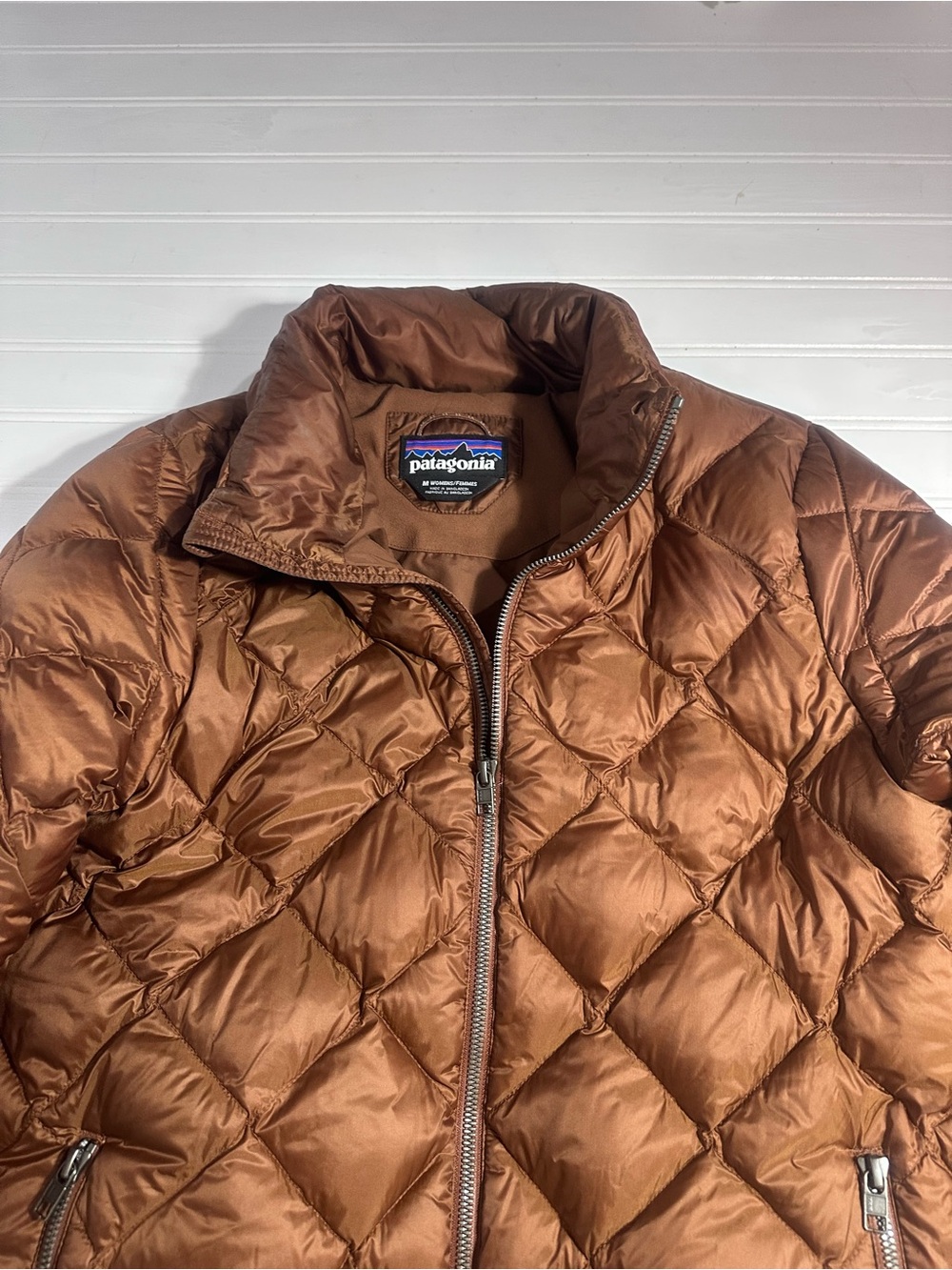 Patagonia brown quilted down filled puffer jacket women’s medium - Picture 6 of 11